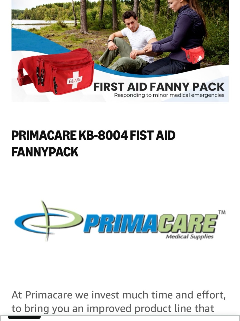 Primacare First Aid Fanny Pack- Red.
